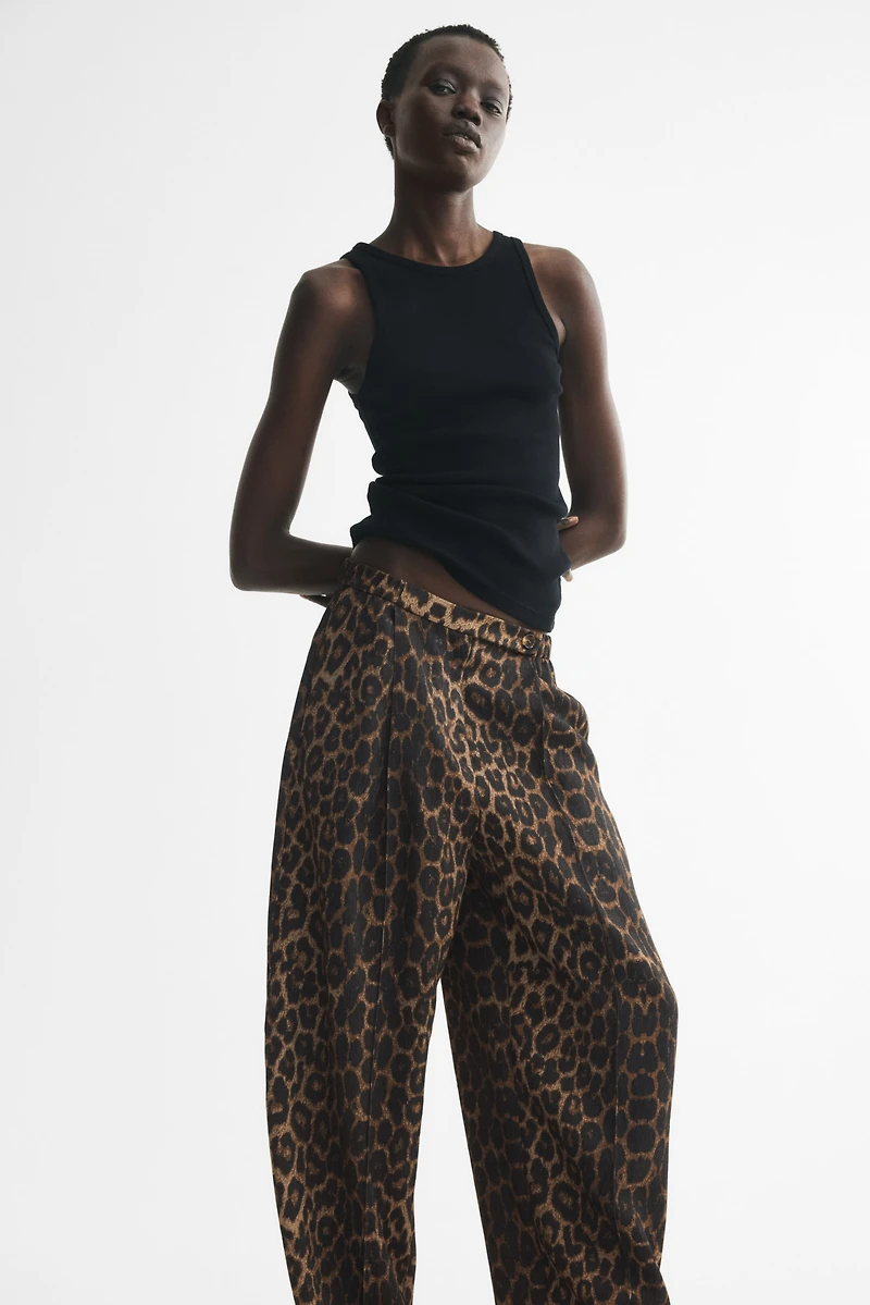 Pantalon tonneau à plis
