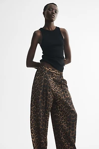 Pantalon tonneau à plis