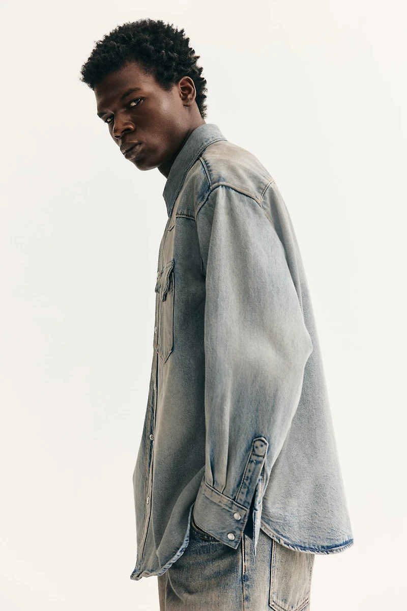 Oversized-Fit Denim Shirt
