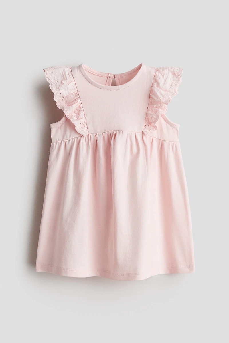 Ruffle-Trimmed Cotton Dress