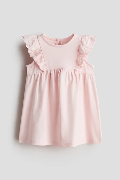 Ruffle-Trimmed Cotton Dress