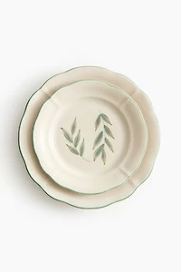 Petite assiette peinte à la main en grès cérame