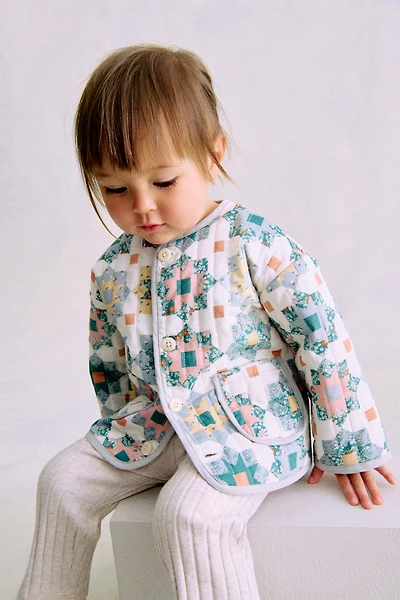 Quilted Patchwork-Print Jacket