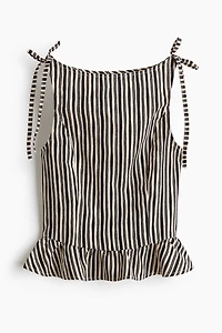 Linen-Blend Peplum Top