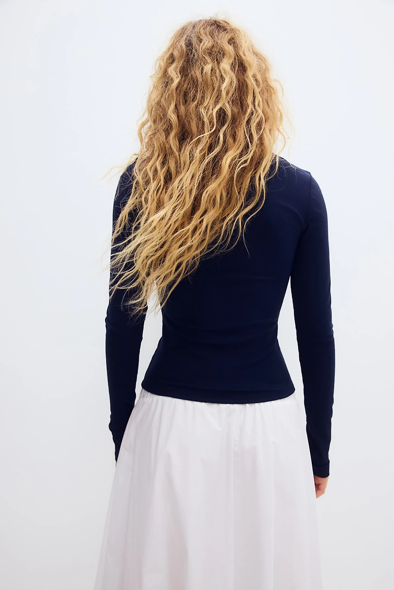 Lace-Trimmed Jersey Top