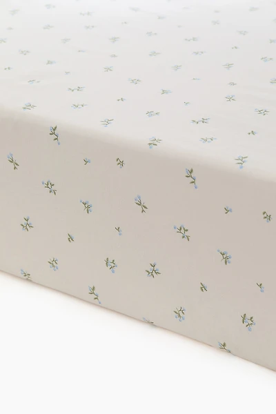 Patterned Cotton Fitted Sheet