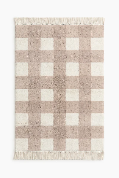 Tapis en coton à carreaux
