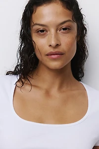 Ribbed Cotton T-Shirt