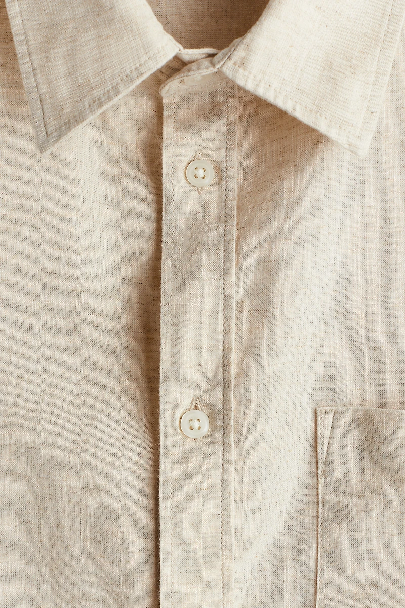 Chemise classique en lin mélangé