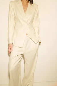 Slim-Fit Linen-Blend Blazer