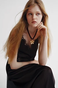 Beaded Necklace with Pendant