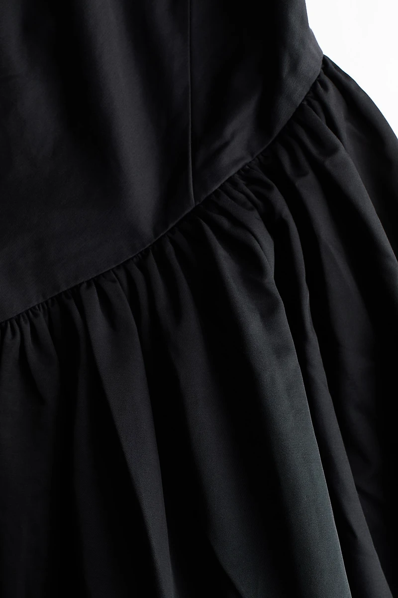 Cowl-Neck Dress with Flared Skirt