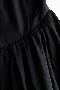 Cowl-Neck Dress with Flared Skirt