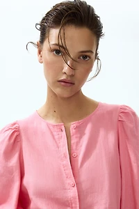 Linen-Blend Blouse