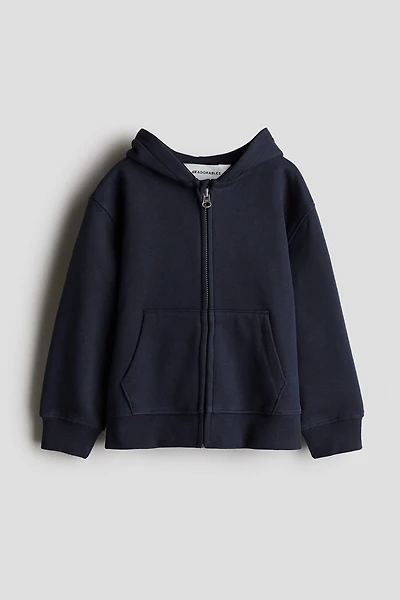 Hooded Cotton Sweatshirt Jacket