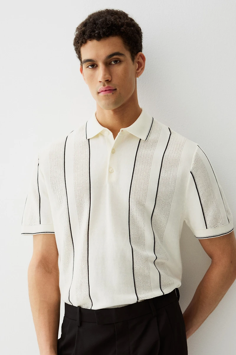 Regular-Fit Pointelle-Knit Polo Shirt