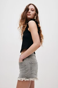 Frayed Denim Shorts