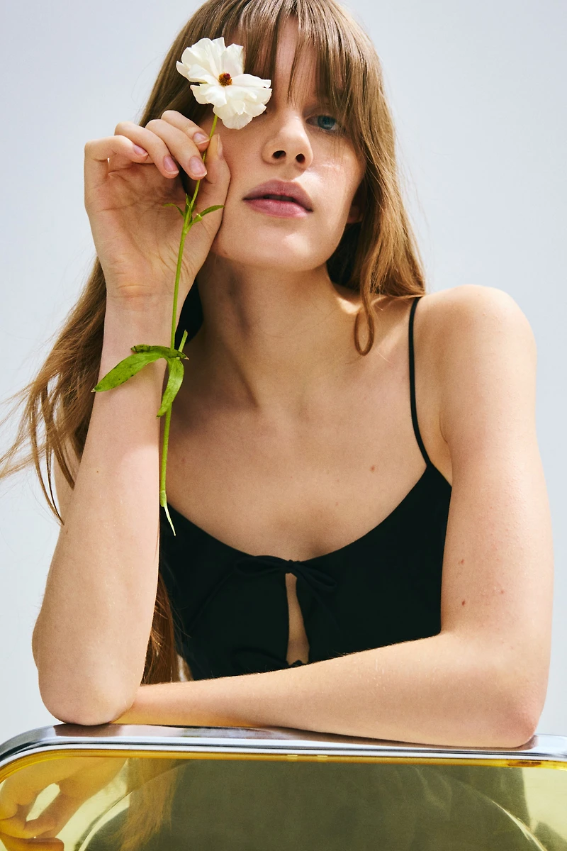 Tie-Detail Poplin Dress