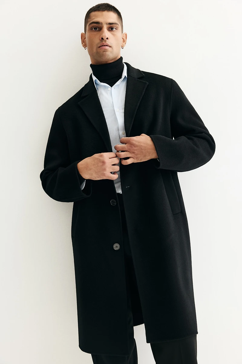 Single-Breasted Wool Coat