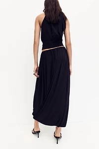 Bubble-Hem Maxi Skirt