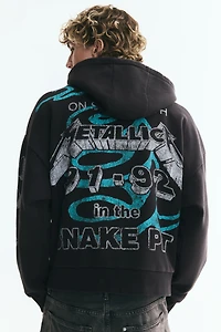 Oversized Printed Hooded Jacket
