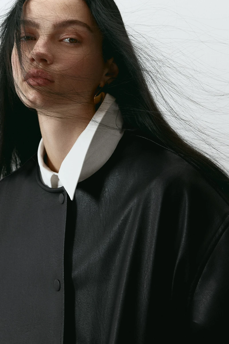 Coated bomber jacket