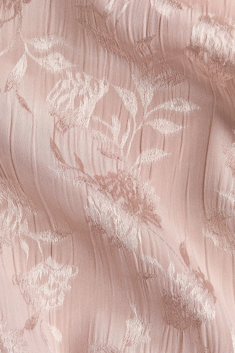Lace-Trimmed Brocade Dress
