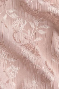 Lace-Trimmed Brocade Dress
