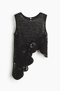 Asymmetric Crochet-Look Top