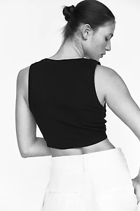Cropped Ribbed Tank Top