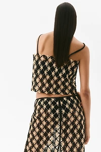 Crochet-Look Strappy Top