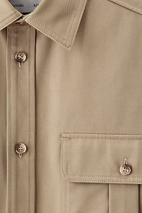 Cotton Twill Utility Overshirt