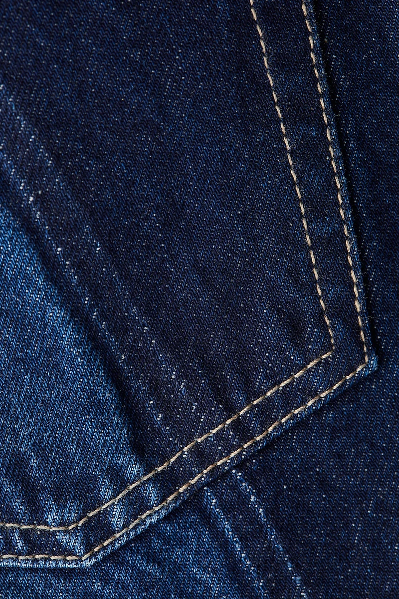 Two-Tone Straight-Leg Jeans