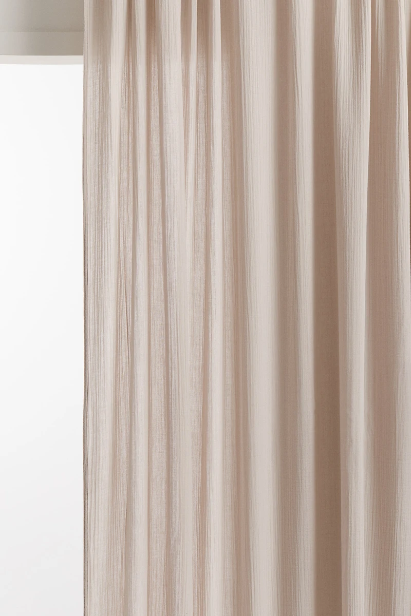 Single-Pack Wide Muslin Curtain Panel