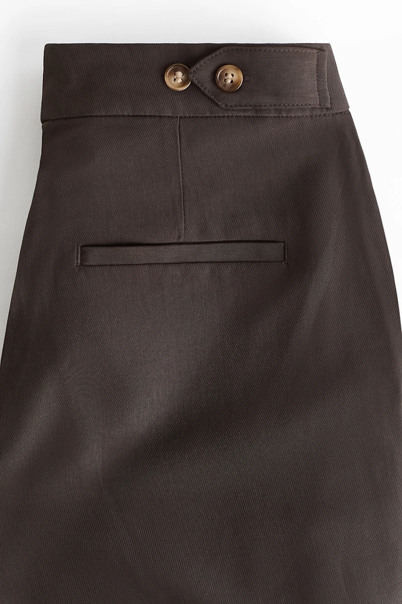 Barrel-Leg Twill Pants