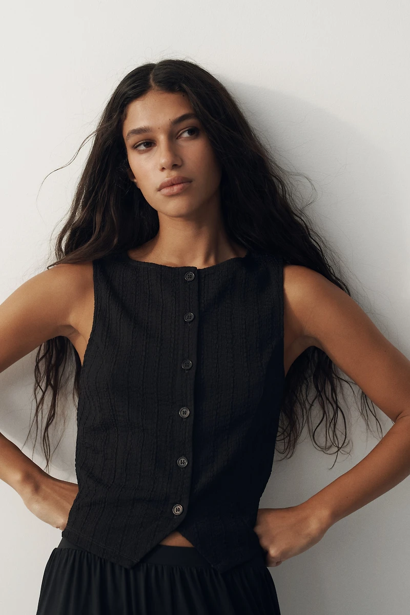 Textured Jersey Vest