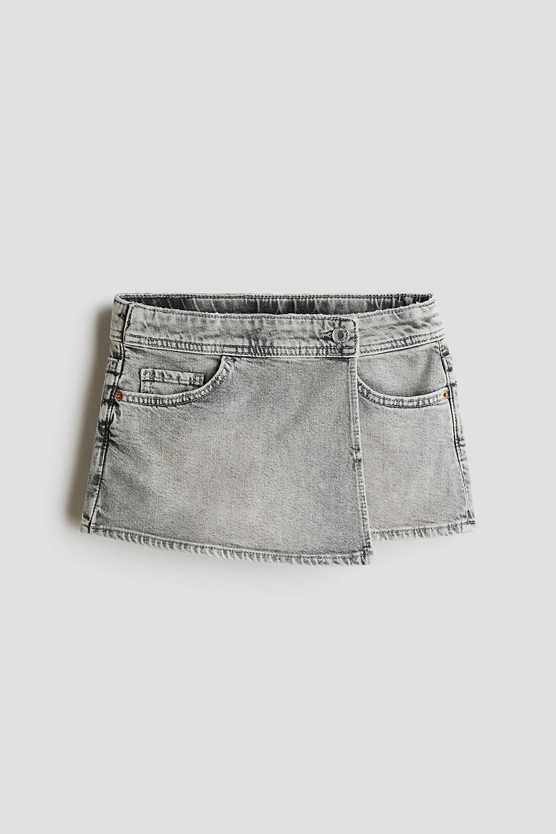 Denim Wrap Skort