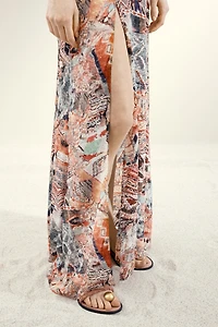 Draped Patterned Dress