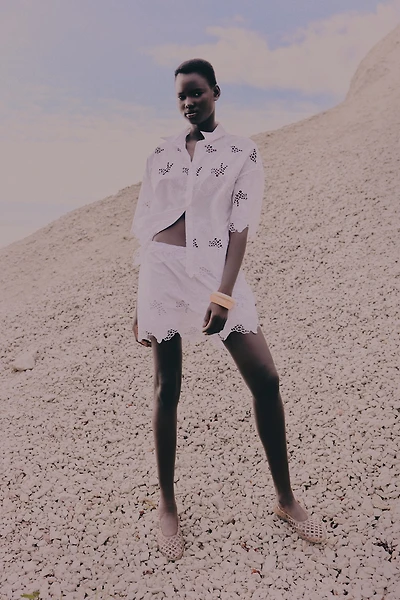 Eyelet-Embroidered Shorts