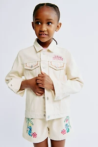 Veste en jean imprimée