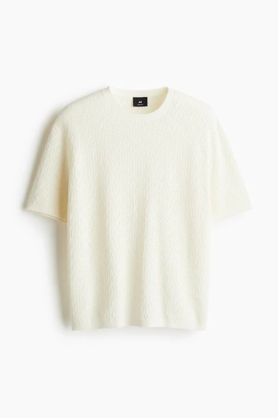Regular-Fit Textured-Knit T-Shirt
