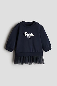 Sweatshirt Dress with Tulle Skirt