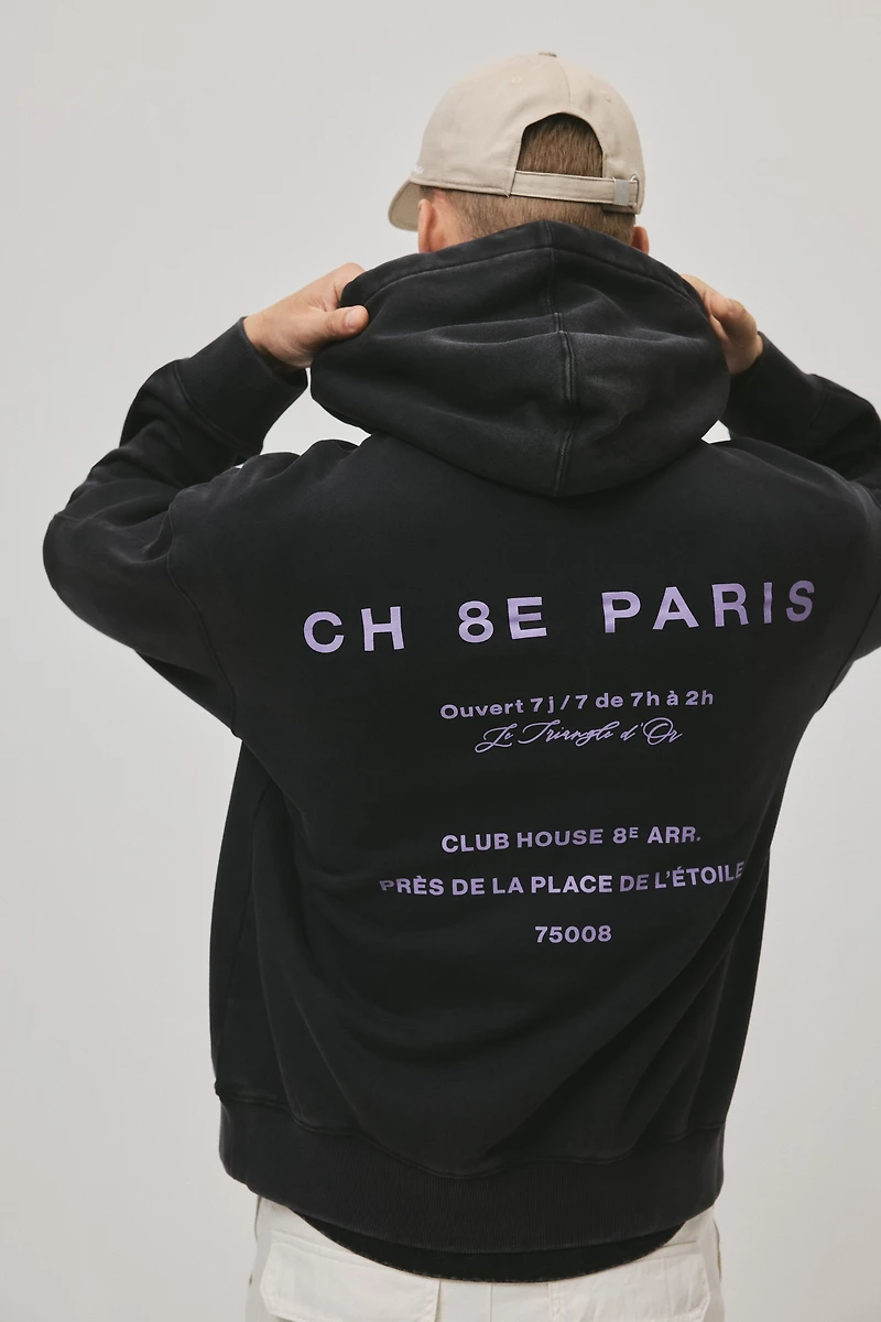 Loose-Fit Printed Hoodie