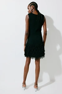 Robe en tricot avec franges