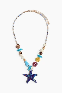 Beaded Necklace with Pendant