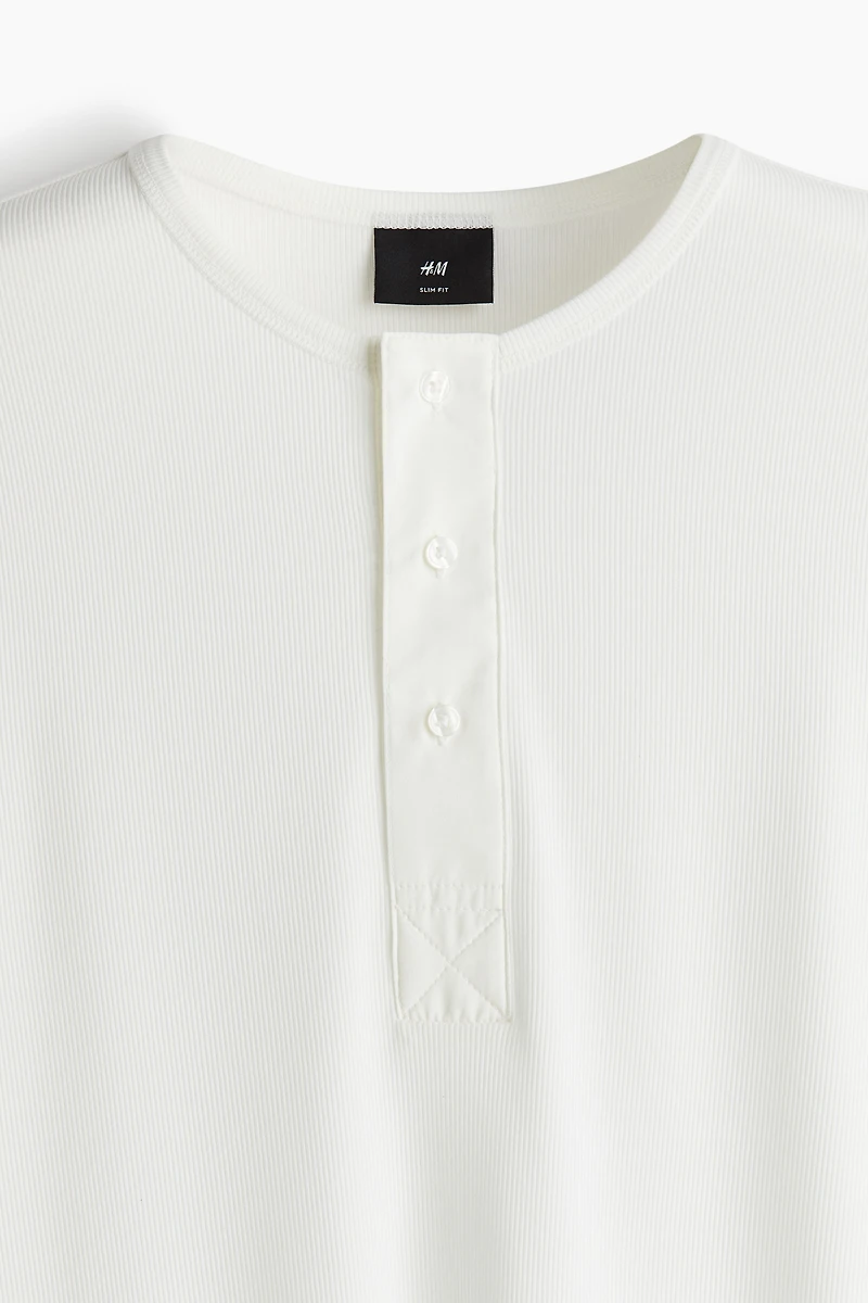 Slim-Fit Ribbed Jersey Shirt