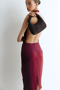 Halterneck Satin Dress