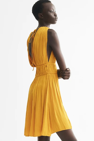 Draped Tie-Detail Dress