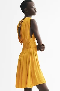 Draped Tie-Detail Dress