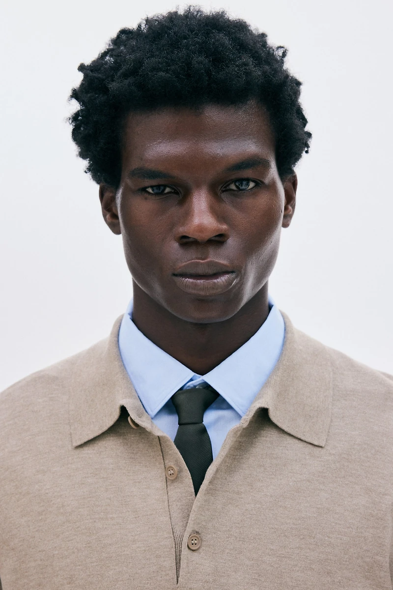 Regular-Fit Fine-Knit Polo Shirt